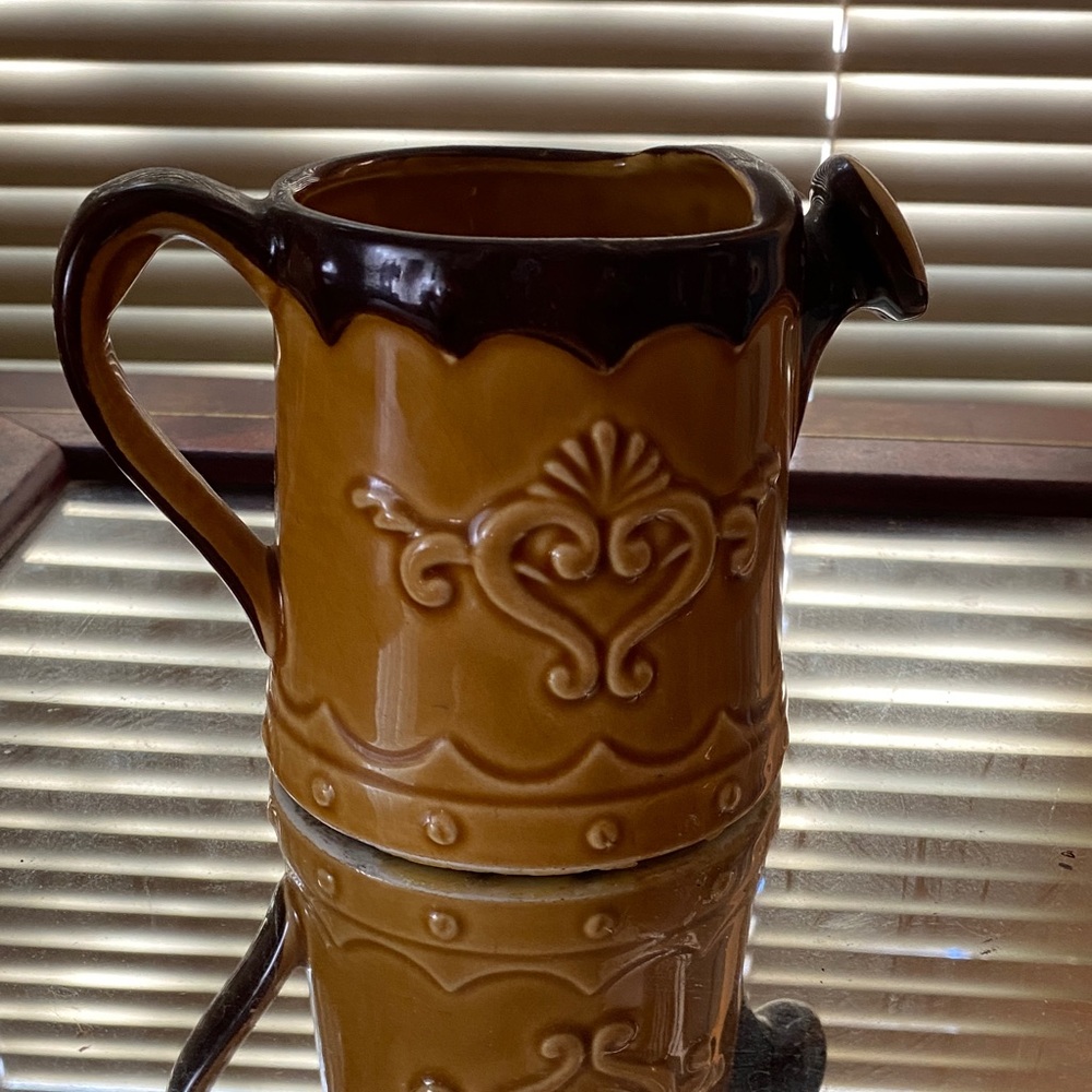 Brown Ceramic Pitcher with Handle